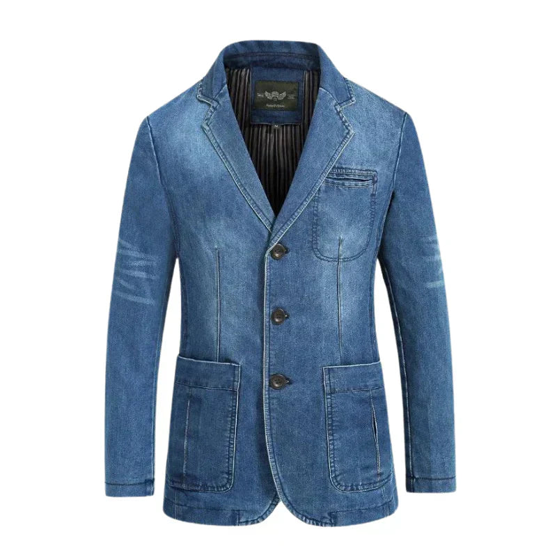 Ervin | heren blazer van denimkatoen