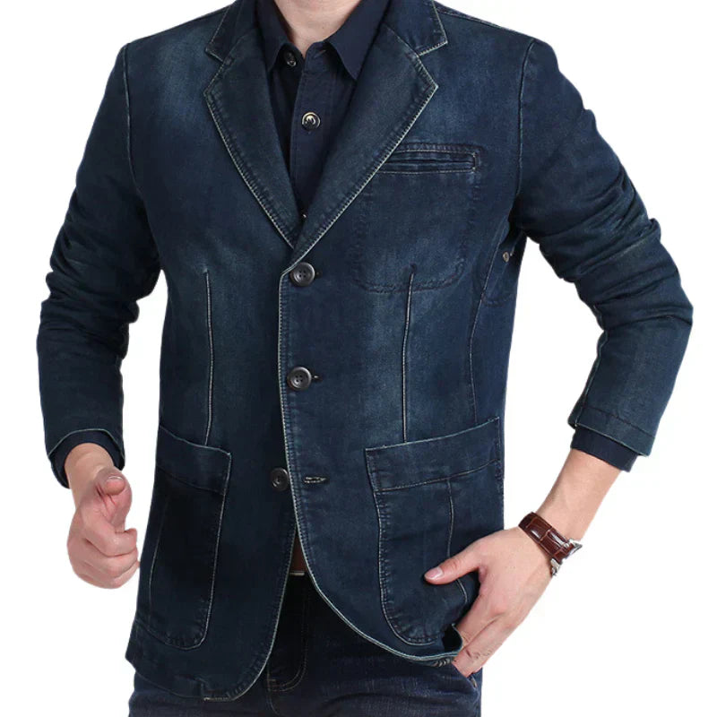 Ervin | heren blazer van denimkatoen