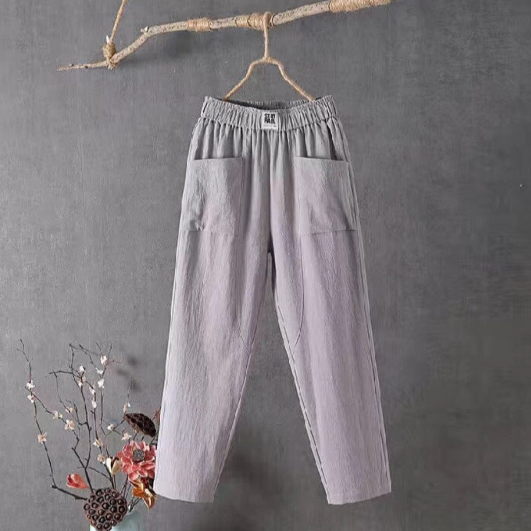 Linnen broek met elastische taille - Marika