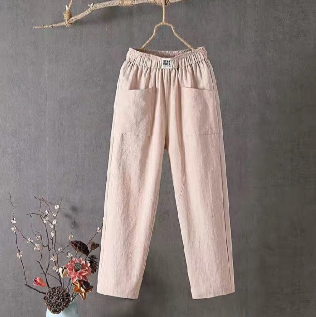 Linnen broek met elastische taille - Marika