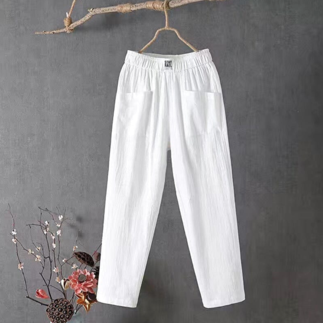 Linnen broek met elastische taille - Marika