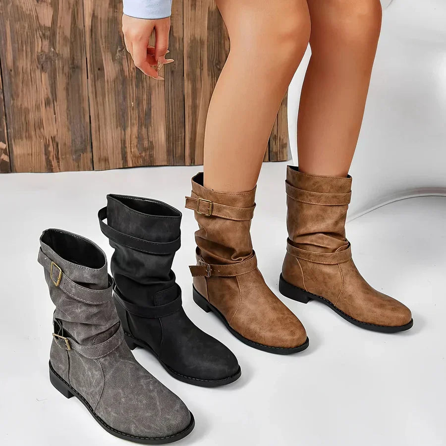 Kasha - vintage western enkellaarzen met gespriem voor dames