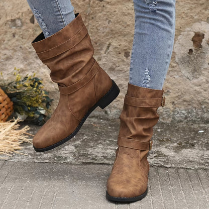 Kasha - vintage western enkellaarzen met gespriem voor dames