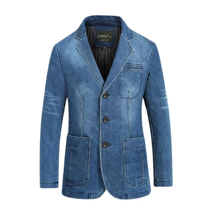 Ervin | heren blazer van denimkatoen