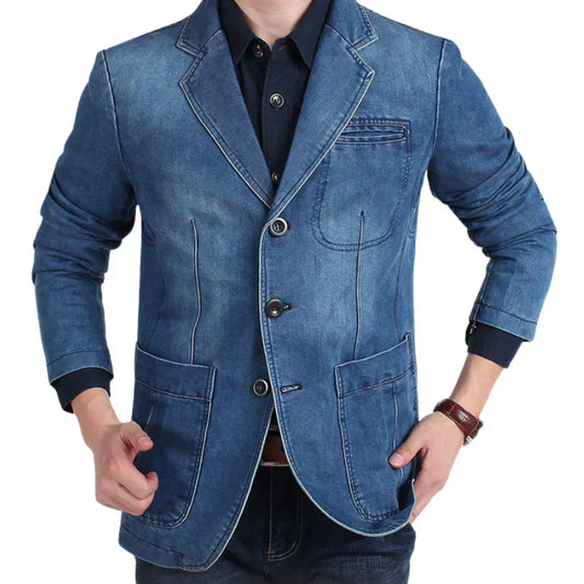 Ervin | heren blazer van denimkatoen