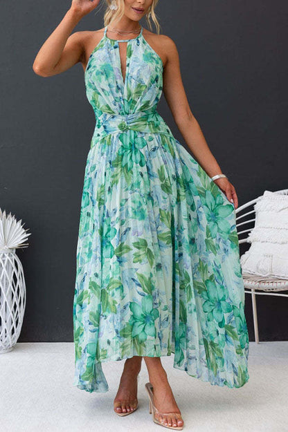 Lilia | Elegante Geplooide Bloemenjurk