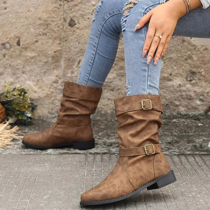 Kasha - vintage western enkellaarzen met gespriem voor dames