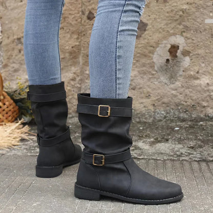 Kasha - vintage western enkellaarzen met gespriem voor dames