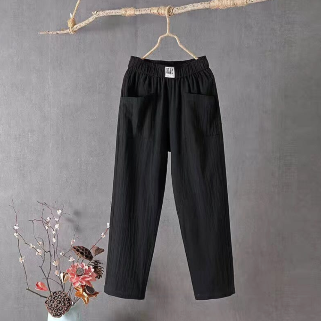 Linnen broek met elastische taille - Marika