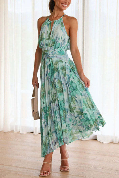 Lilia | Elegante Geplooide Bloemenjurk