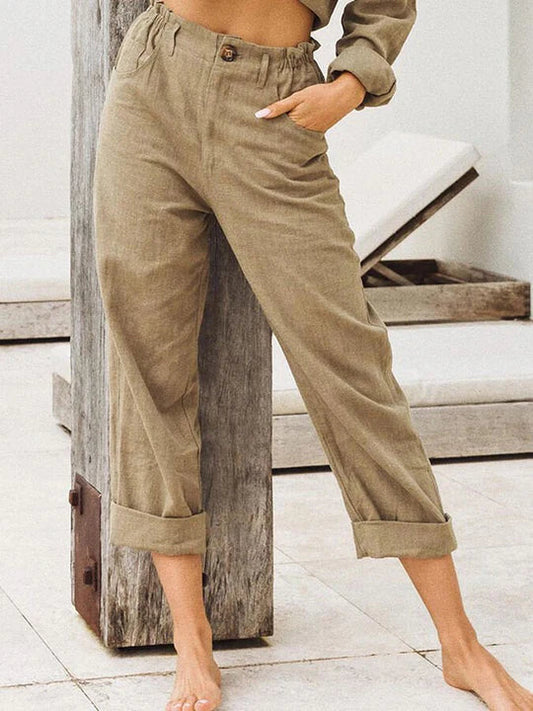 Sophie | Nonchalante Linnen Rolzoom Broek