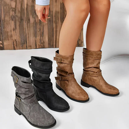 Kasha - vintage western enkellaarzen met gespriem voor dames