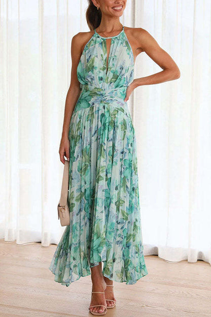 Lilia | Elegante Geplooide Bloemenjurk